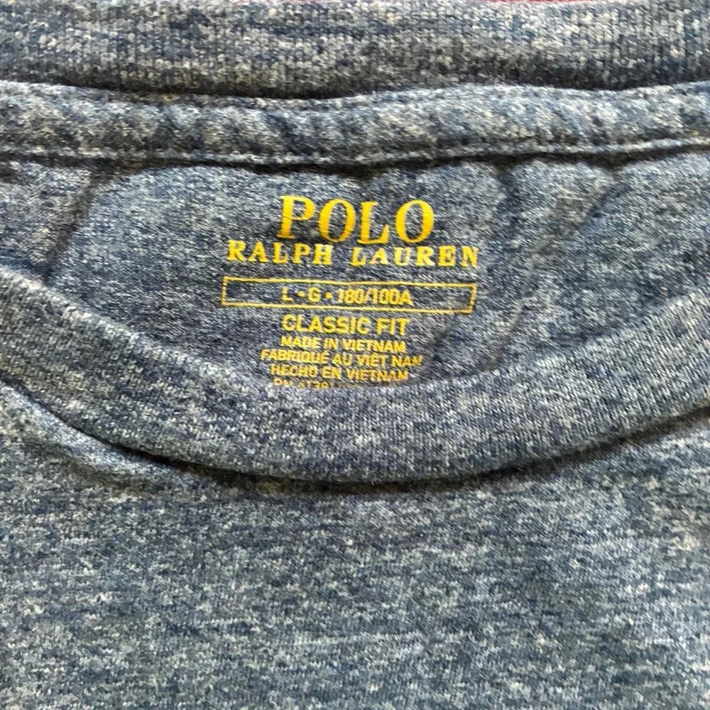 Polo Ralph Lauren Classic Fit Heather Gray Blue Pony Logo Tee Mens Large